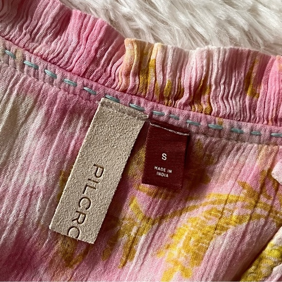 Anthroplogie X Pilcro Tavi Pink Pastel Floral Lightweight Blouse Small - Picture 14 of 16